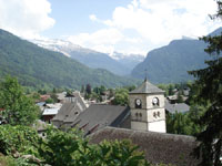 View looking down on Samoens